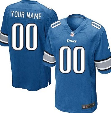 Men's Nike Detroit Lions Customized Light Blue Game Jersey