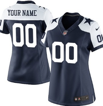 Women's Nike Dallas Cowboys Customized Blue Thanksgiving Limited Jersey 
