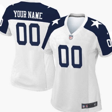 Women's Nike Dallas Cowboys Customized White Thanksgiving Limited Jersey 