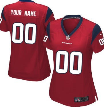Women's Nike Houston Texans Customized Red Limited Jersey 