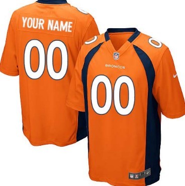Men's Nike Denver Broncos Customized Orange Game Jersey 