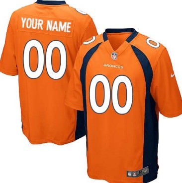Kids' Nike Denver Broncos Customized Orange Game Jersey