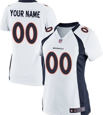Women's Nike Denver Broncos Customized White Limited Jersey 