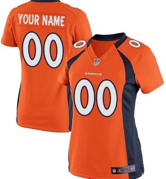 Women's Nike Denver Broncos Customized Orange Game Jersey 