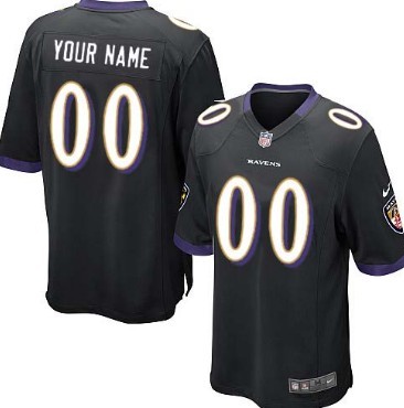 Kids' Nike Baltimore Ravens Customized Black Game Jersey 