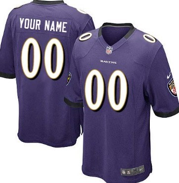 Kids' Nike Baltimore Ravens Customized Purple Game Jersey 