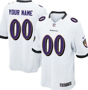 Kids' Nike Baltimore Ravens Customized White Game Jersey 