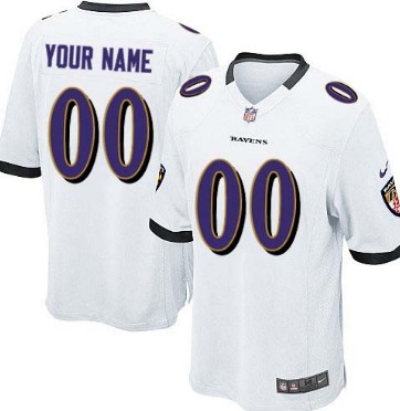 Kids' Nike Baltimore Ravens Customized White Limited Jersey 
