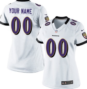 Women's Nike Baltimore Ravens Customized White Game Jersey 