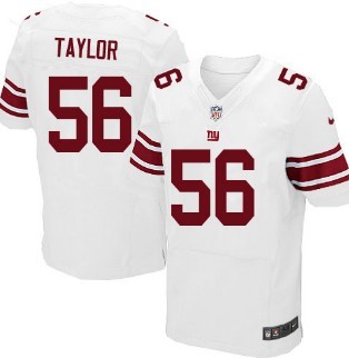 Nike New York Giants #56 Lawrence Taylor White Elite Jersey