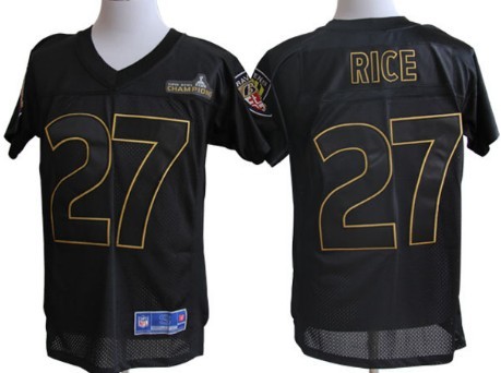 Nike Baltimore Ravens #27 Ray Rice Super Bowl XLVII Champions Black Elite Jersey