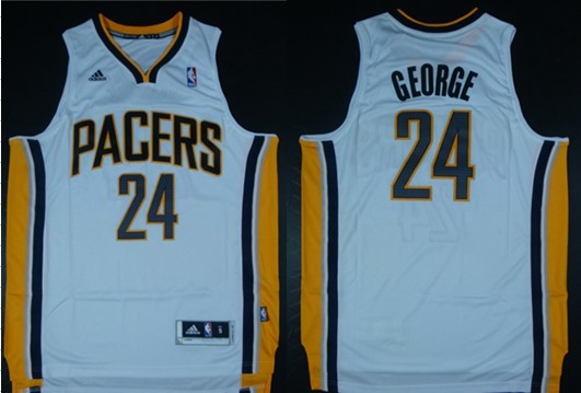 Indiana Pacers #24 Paul George Revolution 30 Swingman White Jersey 