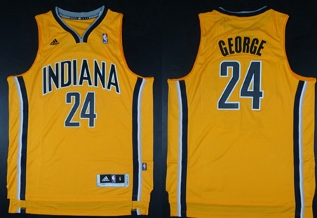 Indiana Pacers #24 Paul George Revolution 30 Swingman Yellow Jersey 
