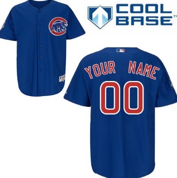 Men's Chicago Cubs Customized Blue Jersey 