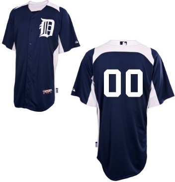 Men's Detroit Tigers Customized Navy Blue BP Jersey 