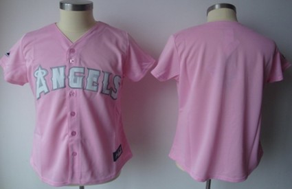 Women's LA Angels of Anaheim Customized Pink Jersey 