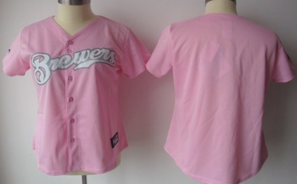 Women's Milwaukee Brewers Customized Pink Jersey 
