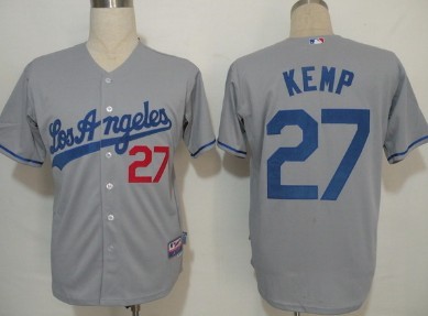 Los Angeles Dodgers #27 Matt Kemp Gray Kids Jersey 