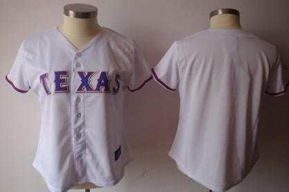 Women's Texas Rangers Customized White With Blue Jersey 
