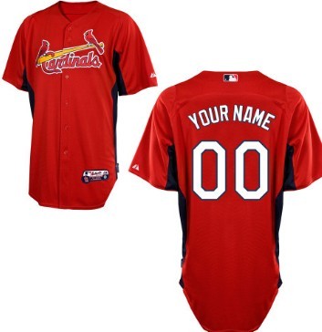 Mens' St. Louis Cardinals Customized Red BP Jersey 
