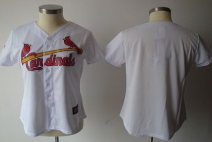 Women's St. Louis Cardinals Customized White With Red Jersey 