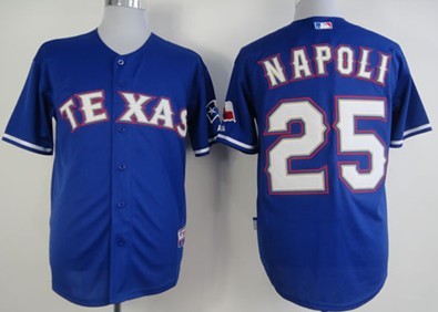 Texas Rangers #25 Mike Napoli Blue Kids Jersey 