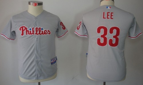 Philadelphia Phillies #33 Cliff Lee Gray Kids Jersey