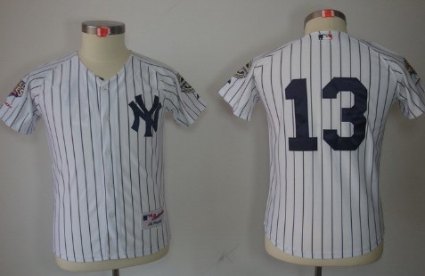 New York Yankees #13 Alex Rodriguez White Kids Jersey 