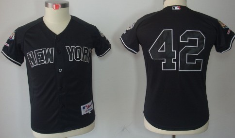 New York Yankees #42 Mariano Rivera Black Kids Jersey 