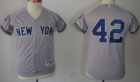 New York Yankees #42 Mariano Rivera Gray Kids Jersey 