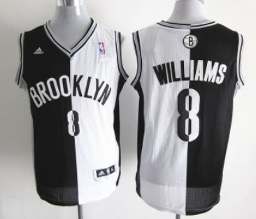 Brooklyn Nets #8 Deron Williams Revolution 30 Swingman Black/White Two Tone Jersey 