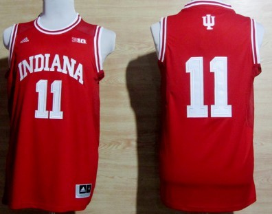 Indiana Hoosiers #11 Isiah Thomas Red Big 10 Patch Jersey