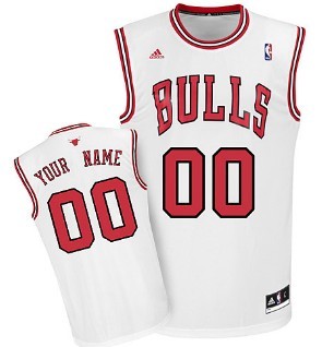 Kids Chicago Bulls Customized White Jersey 