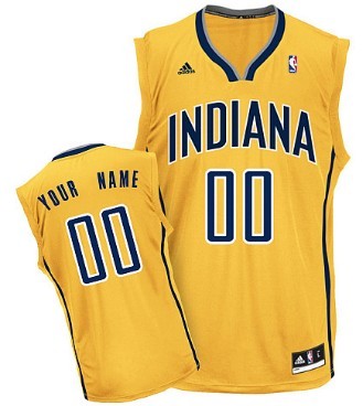 Mens Indiana Pacers Customized Yellow Jersey