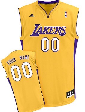 Mens Los Angeles Lakers Customized Yellow Jersey