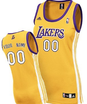 Womens Los Angeles Lakers Customized Yellow Jersey