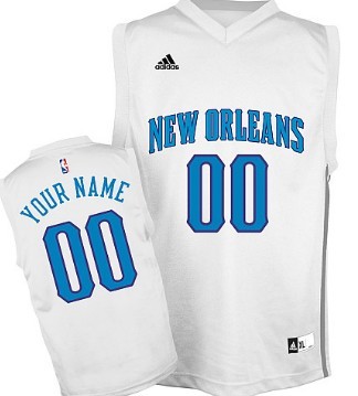 Mens New Orleans Hornets Customized White Jersey