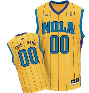 Kids New Orleans Hornets Customized Yellow Jersey