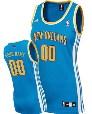 Womens New Orleans Hornets Customized Blue Jersey