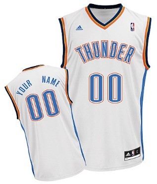Mens Oklahoma City Thunder Customized White Jersey