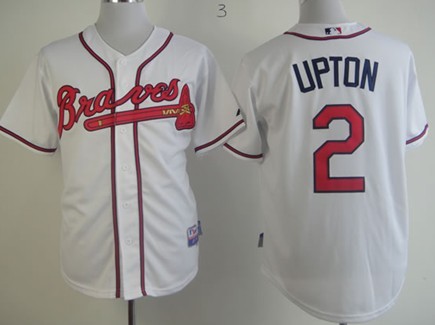 Atlanta Braves #2 Melvin Upton White Jersey 