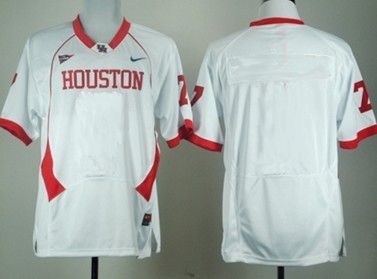 Men's Houston Cougars Customized White Jersey 
