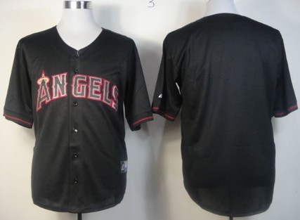 LA Angels of Anaheim Blank Black Fashion Jersey 