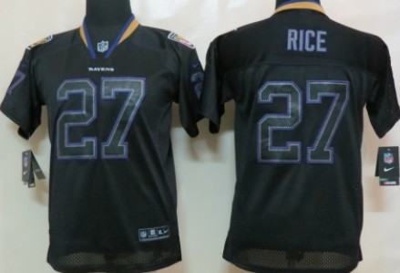 Nike Baltimore Ravens #27 Ray Rice Lights Out Black Kids Jersey 
