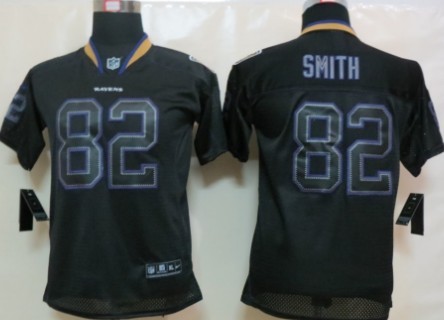 Nike Baltimore Ravens #82 Torrey Smith Lights Out Black Kids Jersey 