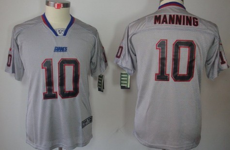 Nike New York Giants #10 Eli Manning Lights Out Gray Kids Jersey 