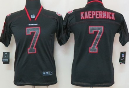 Nike San Francisco 49ers #7 Colin Kaepernick Lights Out Black Kids Jersey