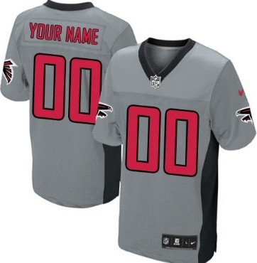 Men's Nike Atlanta Falcons Customized Gray Shadow Elite Jersey