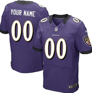 Men's Nike Baltimore Ravens Customized Purple Elite Jersey 