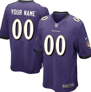 Men's Nike Baltimore Ravens Customized Purple Game Jersey 